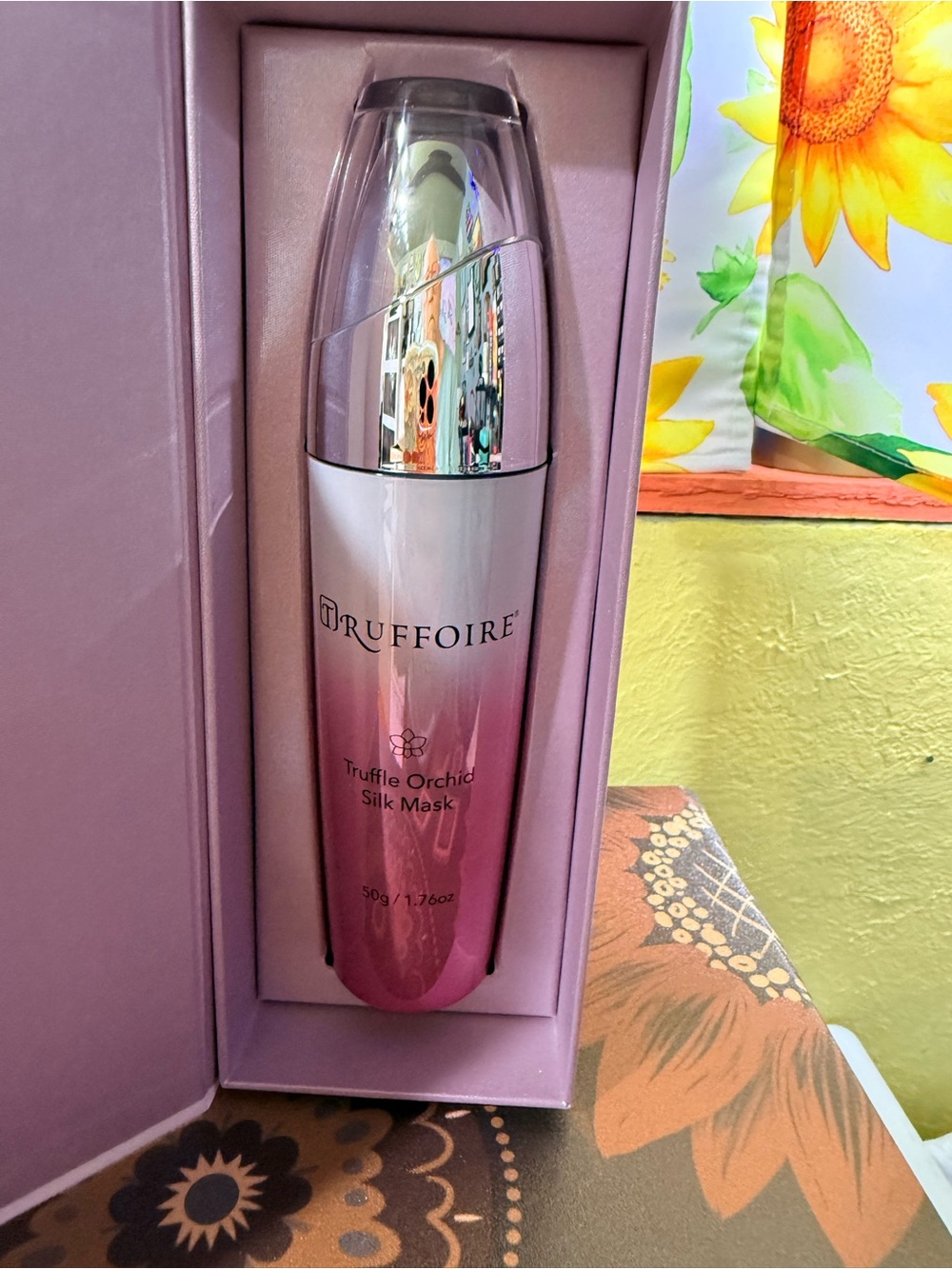 TRuffoire Truffle Orchid Silk Mask - Pink and Silver Bottle